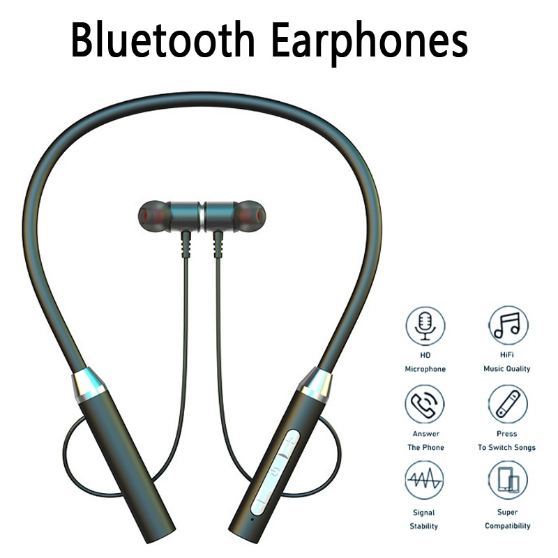 Magnetic Neckband Sports Earphones - 9d sem fio bluetooth fones de