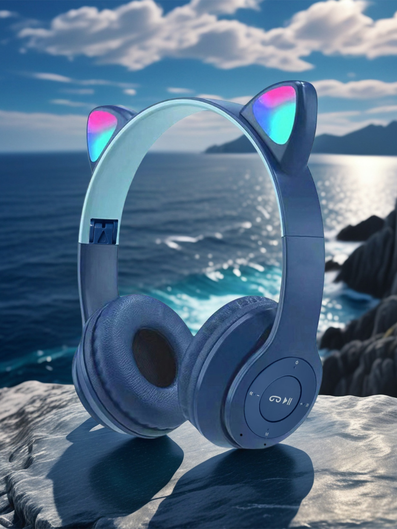 Cat Ear Bluetooth Headset Led - Fones de ouvido P47M com design